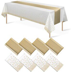 Versatile 8 Pack Tablecloths and Runners - Waterproof for All Your Celebrations